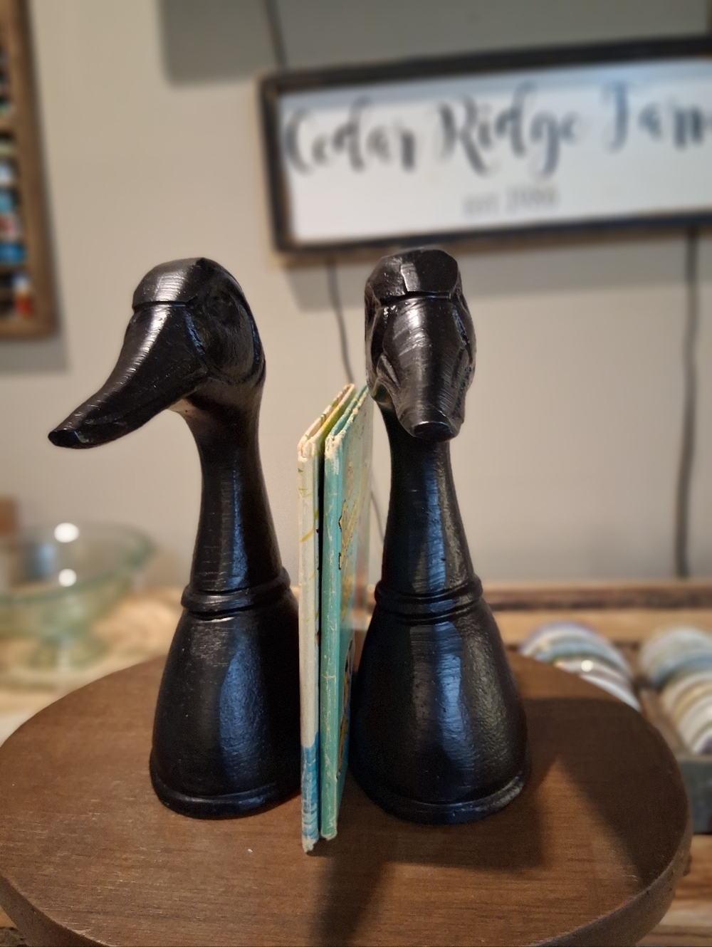 Black Duckhead Bookends
